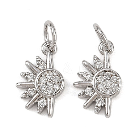 Brass Micro Pave Cubic Zirconia Pendants KK-B150-02P-01-1
