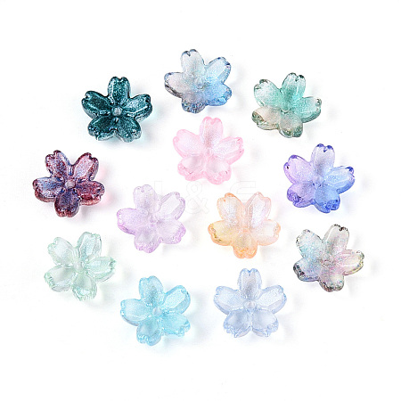 Baking Paint Transparent Glass Bead Caps DGLA-N014-06-1