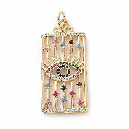 Brass Micro Pave Colorful Cubic Zirconia Pendants KK-E068-VF030-1