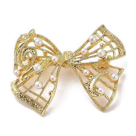 Hollow Bowknot Alloy Brooches JEWB-S028-03-1