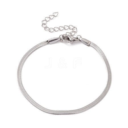 304 Stainless Steel Herringbone Chains Bracelet for Men Women BJEW-D450-01P-03-1