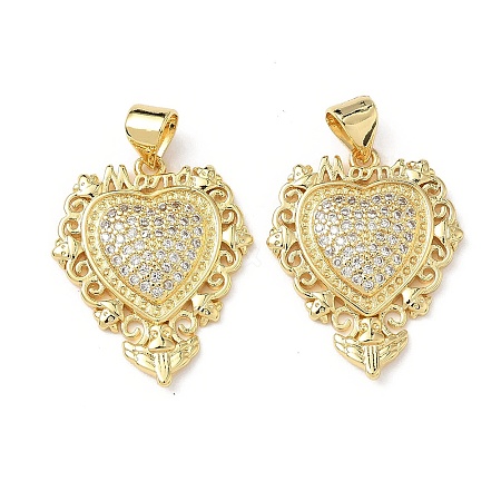 Brass Micro Pave Cubic Zirconia Pendants KK-L243-14G-02-1
