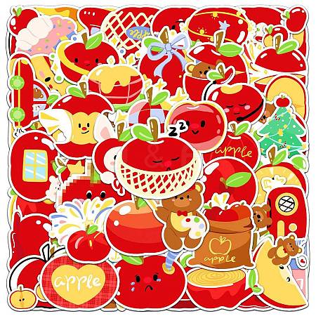 Apple 50Pcs PVC Adhesive Waterproof Stickers Stickers PW-WG757A0-01-1