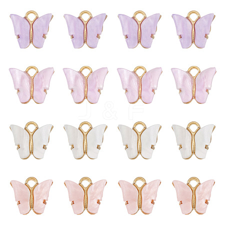 20Pcs 4 Colors Acrylic Charms MACR-TA0002-55B-1