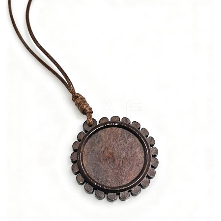 Wood Pendant Cabochon Settings WOOD-H106-26B-06-1