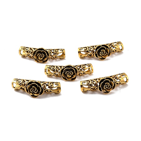 Tibetan Style Alloy Curved Tube Beads PALLOY-J684-07AG-1