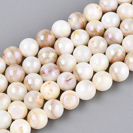 AB Color Natural Freshwater Shell Beads Strands BSHE-T014-40A-1