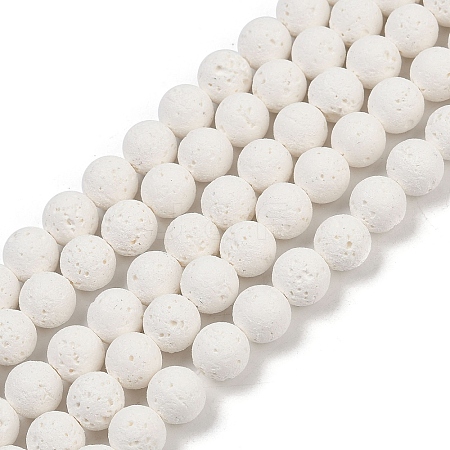 Synthetic Lava Rock Beads Strands G-S397-D02-8mm-1