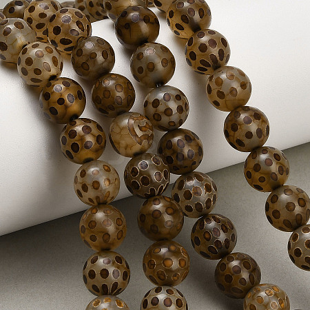 Tibetan Style dZi Beads Strands GG-NH0001-A02-10MM-1