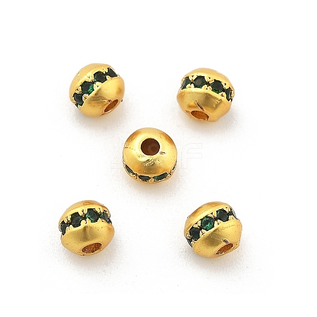 Brass Micro Pave Cubic Zirconia Beads LS-KK-R216-08G-03-1