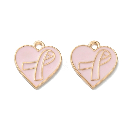 Light Gold Tone Zinc Alloy Enamel Pendants ENAM-WH0061-12B-1