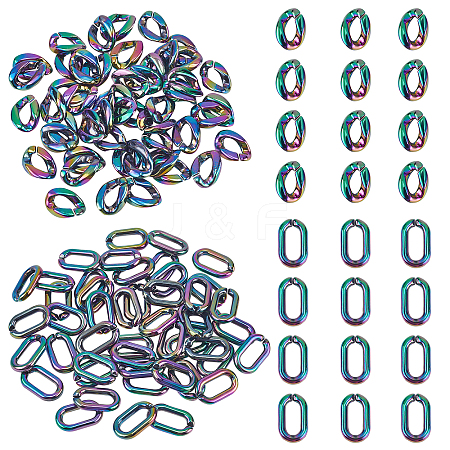 100Pcs 2 Style Acrylic Linking Rings OACR-PH0001-68-1