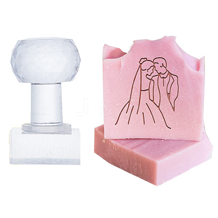 Clear Acrylic Soap Stamps with Big Handles DIY-WH0438-042-1