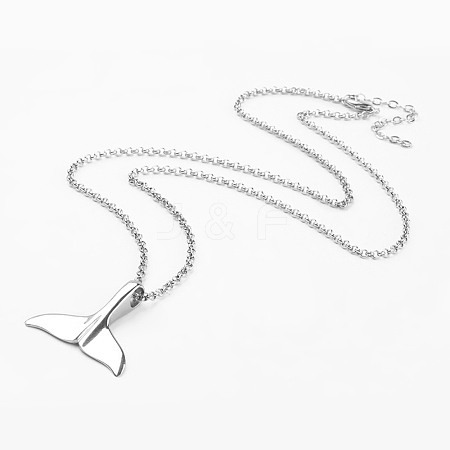 Stainless Steel Pendant Necklaces NJEW-JN02035-1