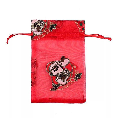 Organza Printed Gift Bags with Drawstring PW-WG00D7C-20-1