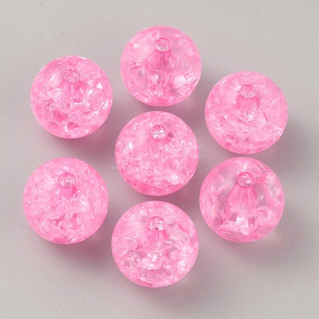 Transparent Crackle Acrylic Beads CACR-WH0002-01A-1