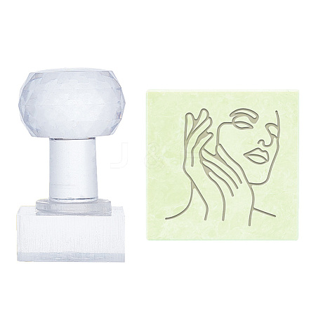 Clear Acrylic Soap Stamps DIY-WH0438-019-1