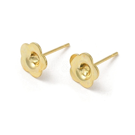 Flower 201 Stainless Steel Stud Earring Findings STAS-Q315-07G-1