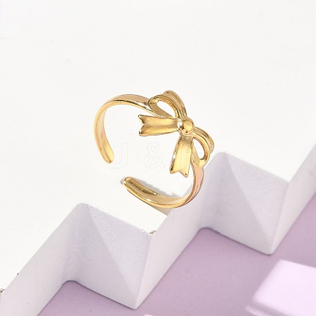 Adjustable 304 Stainless Steel Cuff Open Rings for Women RJEW-Z122-03G-01-1
