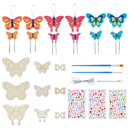 DIY Wood Butterfly Wind Chime Making Kits DIY-FH0010-13-1