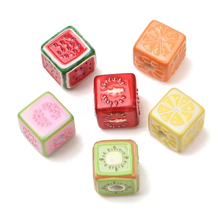 Fruits Printed Opaque Acrylic Beads AC-CBAC57E-02-1