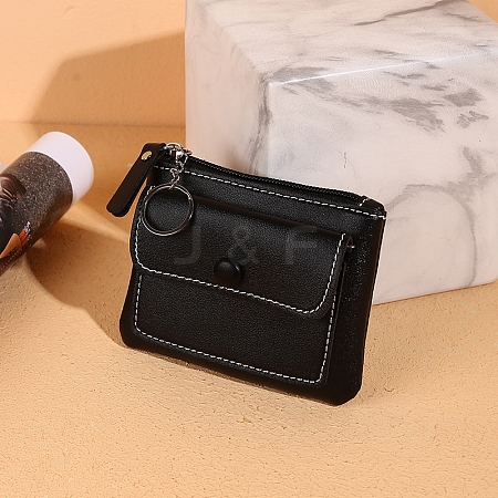 Imitation Leather Zippered Card Holder with Keyring PW-WGB6D9A-05-1