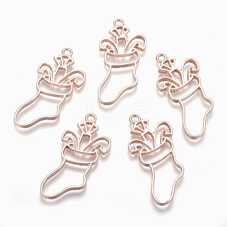 Rack Plating Alloy Open Back Bezel Pendants LS-PALLOY-Q351-21RG-FF-1