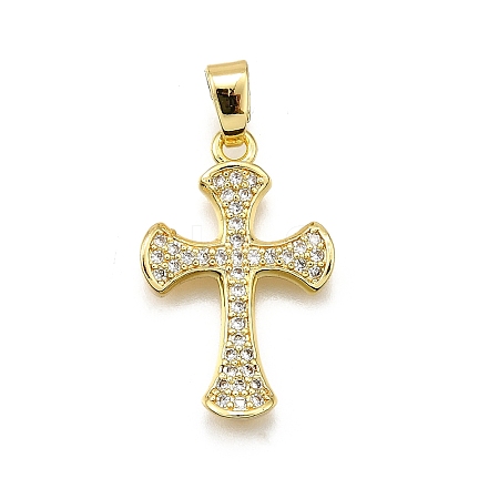 Brass Micro Pave Cubic Zirconia Pendants KK-Z100-38G-05-1