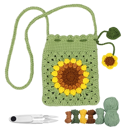 DIY Sunflower Bag Knitting Kits for Beginners PW-WG81206-01-1