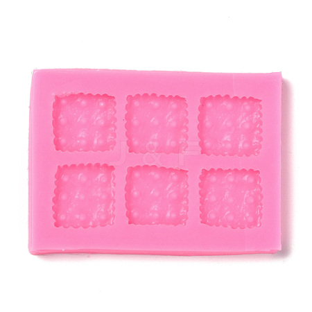 DIY Square Patterns Cookie Silicone Fondant Molds DIY-F072-15-1