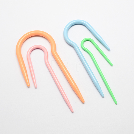 Mixed Color U Shape ABS Plastic Cable Stitch Knitting Needles X-TOOL-R033-M2-1
