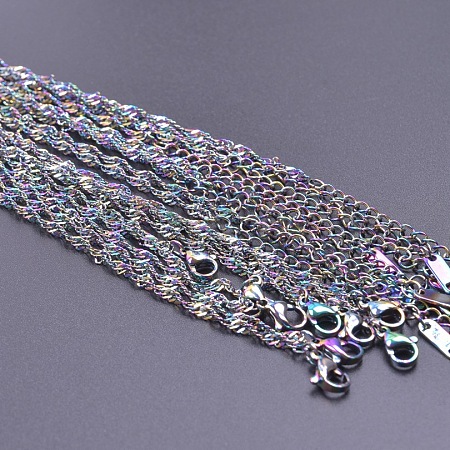 304 Stainless Steel 2.5mm Singapore Chains Necklaces JS7236-5-1