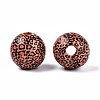 Printed Schima Wood Beads WOOD-N017-01C-2
