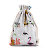 Animals Printed Polycotton(Polyester Cotton) Packing Pouches Drawstring Bags ABAG-T004-10x14-34-2