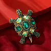 Alloy Rhinestone Lapel Pins for Clothes ALRI-D302-01B-AG-1