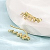 Brass Micro Pave Cubic Zirconia Stud Crawler Earrings LS-KK-CBAA351-03G-3