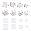 Unicraftale DIY Square Blank Dome Cuff Ring Making Kit STAS-UN0039-94-1