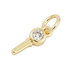 Brass Micro Pave Clear Cubic Zirconia Charms KK-G522-02G-2