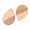 Transparent Resin & Walnut Wood Pendants X-RESI-S389-037A-B04-2