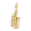 Brass Micro Pave Clear Cubic Zirconia Pendants KK-D289-01G-15-2