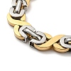 Two Tone 304 Stainless Steel Infinity Link Chain Bracelet BJEW-B078-07GP-2