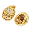 Rack Plating Brass Micro Pave Cubic Zirconia Pendants KK-Z063-49G-01-2