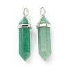 Natural Green Aventurine Pointed Pendants G-M378-01P-A08-2