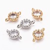 Flower Brass Micro Pave Cubic Zirconia Links X-ZIRC-L054-09-NR-1