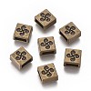 Tibetan Style Alloy Square Slide Charms TIBE-S264-01AB-NR-1