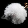 Cute Cat PU Leather & Imitate Rex Rabbit Fur Ball Keychain KEYC-C005-01B-3