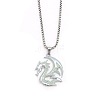 Alloy Resin Luminous Dragon Pendant 201 Stainless Steel Box Chain Necklaces FS-WG868F4-01-2