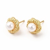 Rack Plating Brass Stud Earrings for Women X-EJEW-H091-19G-1
