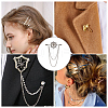 CHGCRAFT 4Pcs Crystal Rhinestone Helm with Chains Tassel Lapel Pin JEWB-CA0001-38P-6