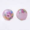 Printed & Spray Painted Imitation Jade Glass Beads GLAA-S047-05A-04-2